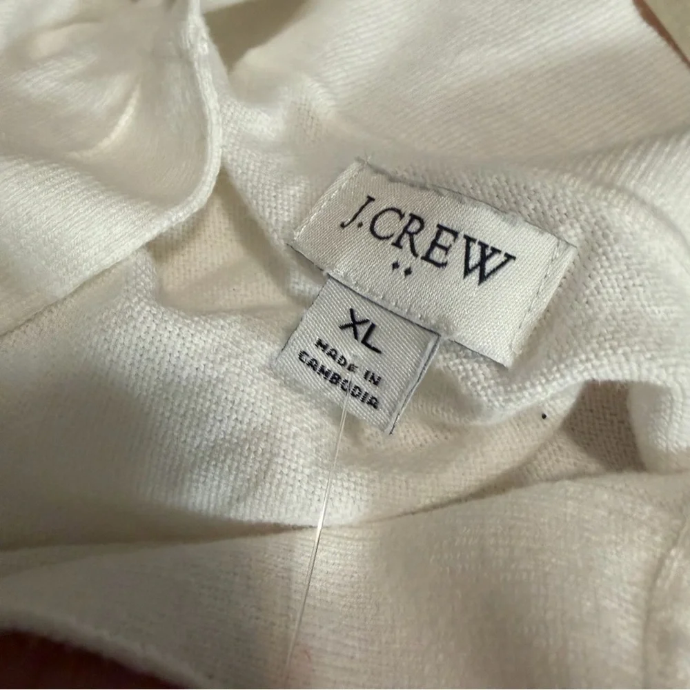 J crew ivory Cotton sweater-polo